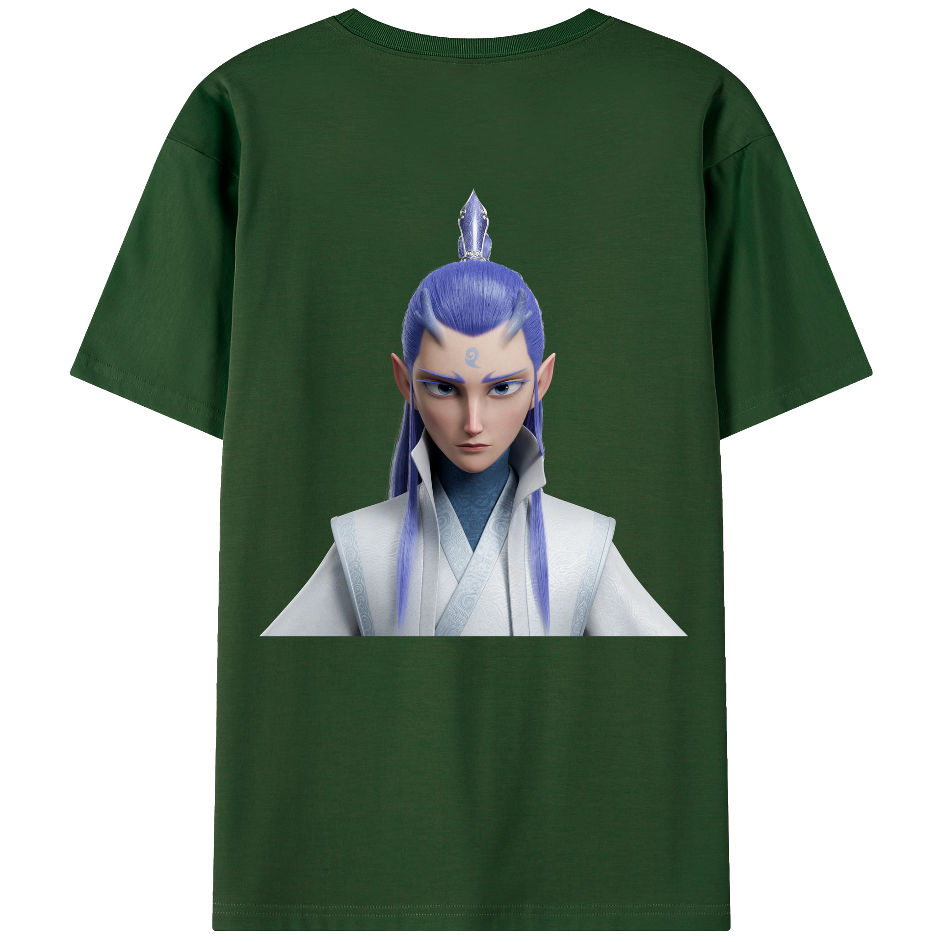（画像用） Ne Zha 2 ナタ 魔童の大暴れ 綿100％半袖Tシャツ（背面プリント）
